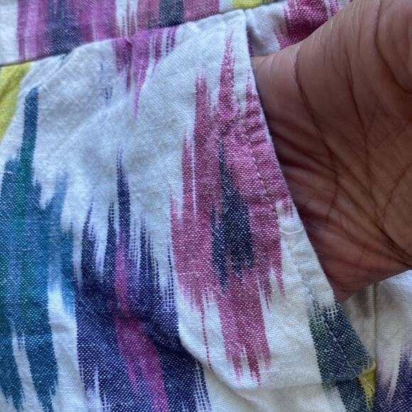 J. CREW Southwestern Linen Blend Short Womens Sz 8 Festival Boho - Picture 5 of 6